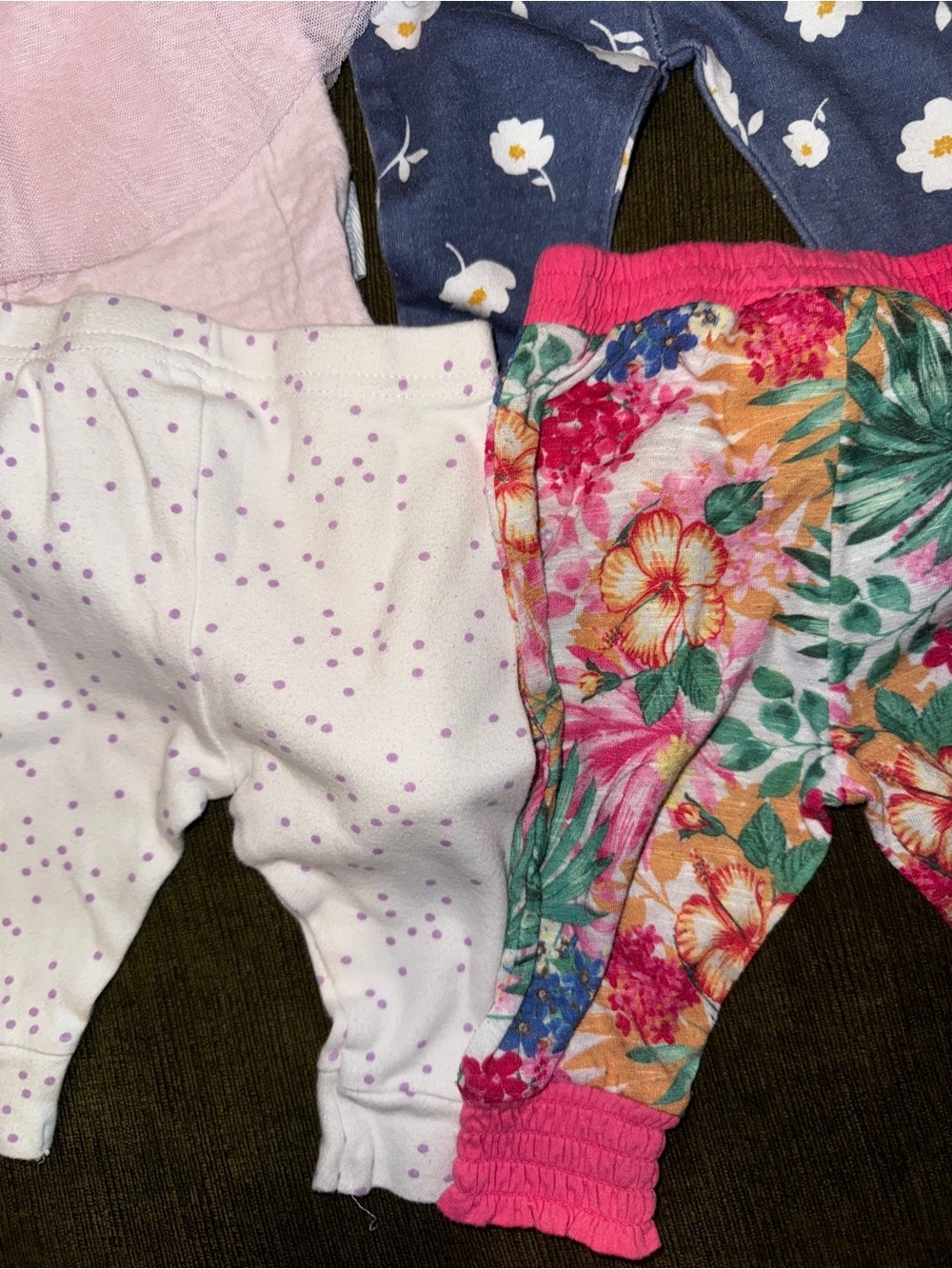 Girls 4-Pack Bottoms in Navy, White, Pink, Green - Picture 4 of 5